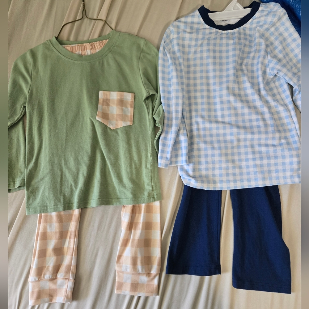 Trendy Boutique Green and Blue Kids Set
